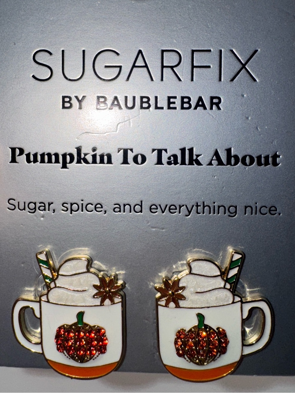 Sugarfix Baublebar Earrings Pumpkin to Talk About Fall Mug Motif